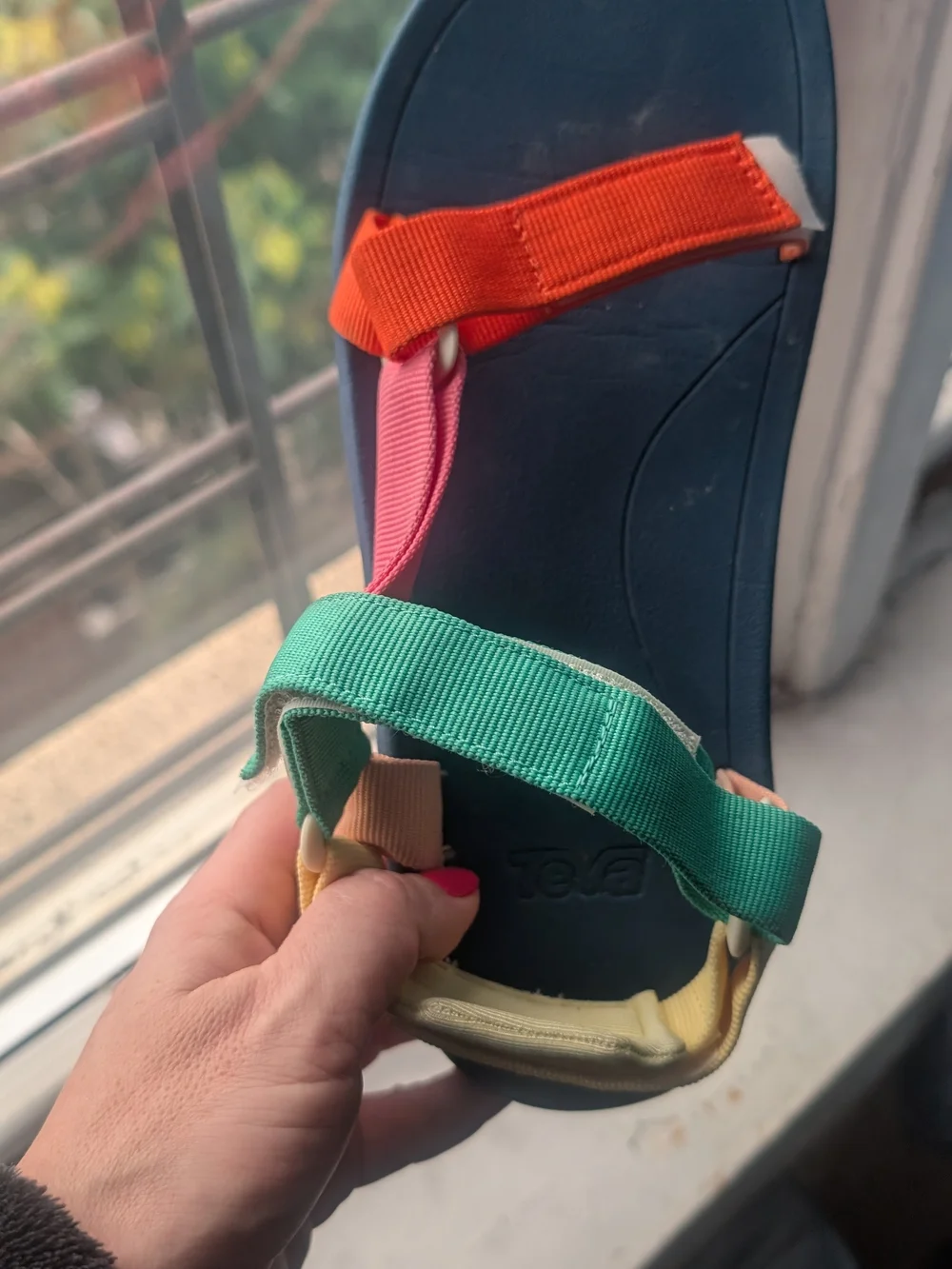Teva Multicolor Strap Sandals - Navy Base with Bright Straps